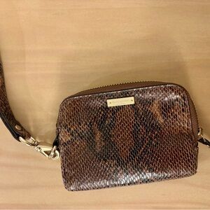 Kate Spade Brown Snakeskin Wristlet Bag